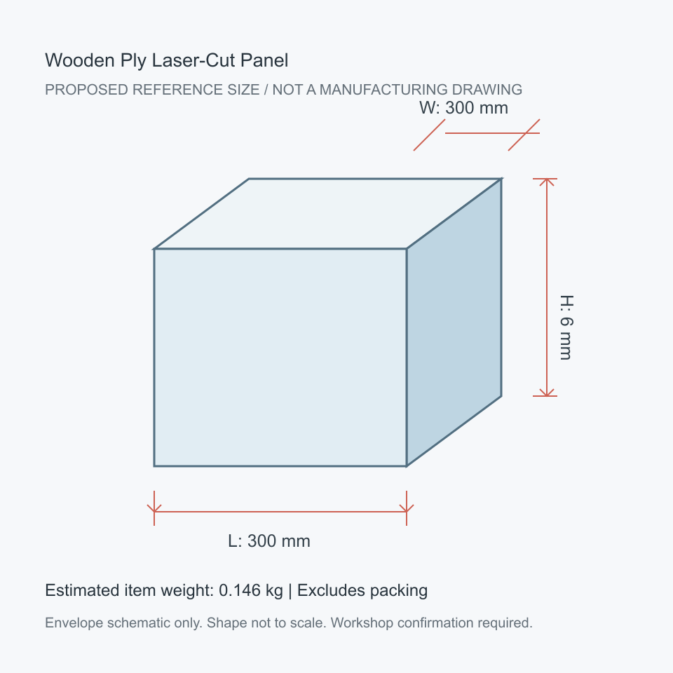 Wooden Ply Laser-Cut Panel view 2